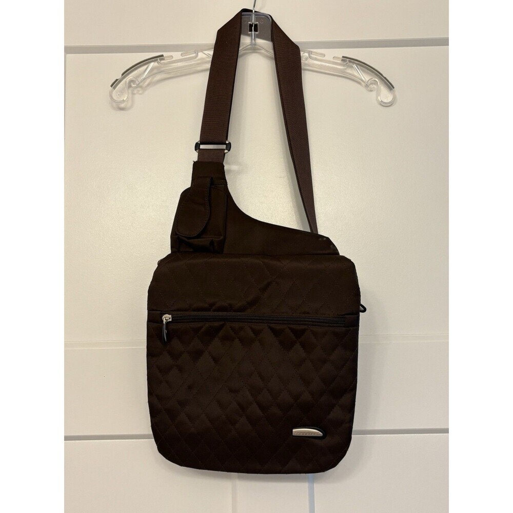Brown Anti-Theft Travelon Crossbody Bag Purse Handbag Travel Bag 2 Piece - Picture 15 of 15